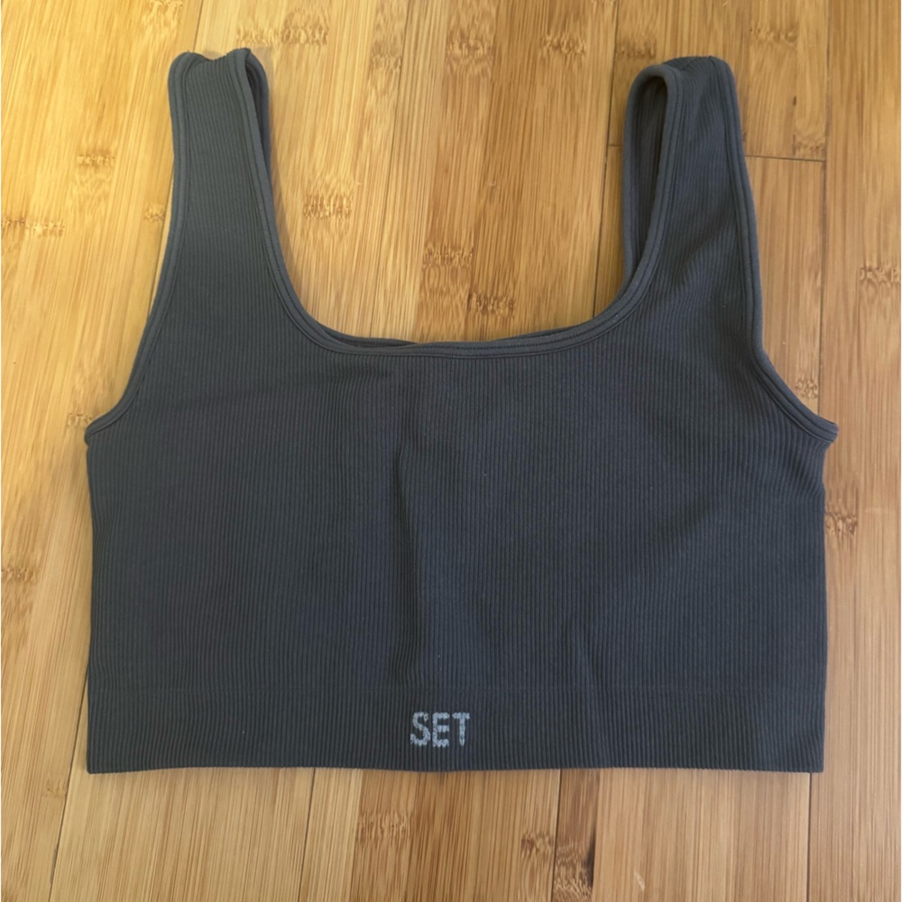 SET active grey sports bra